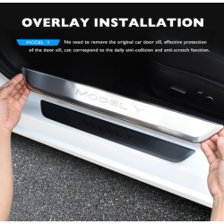 Indstigningslister med lys - brstet stl - Tesla Y