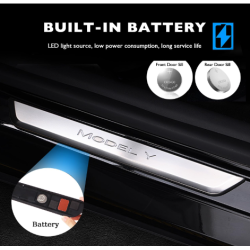 Indstigningslister med lys - brstet stl - Tesla Y