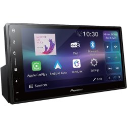 Pioneer 2-DIN bilradio 6,8&#34; skrm med trdls Apple CarPlay & Android Auto - kort model