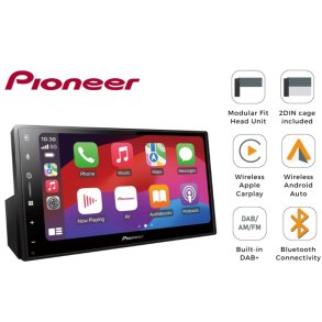 Pioneer 2-DIN bilradio 6,8" skrm med trdls Apple CarPlay & Android Auto - kort model