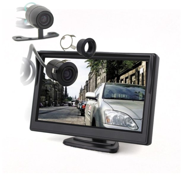 5&#34; monitor st inkl. bakkamera og 12m kabel