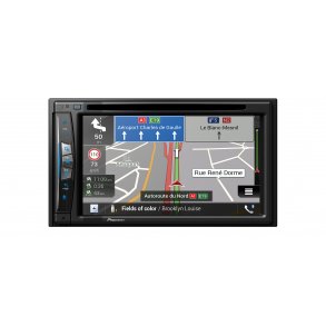 Pioneer 2-DIN bilradio navigation/bluetooth/trdls Apple CarPlay/DVD afspiller