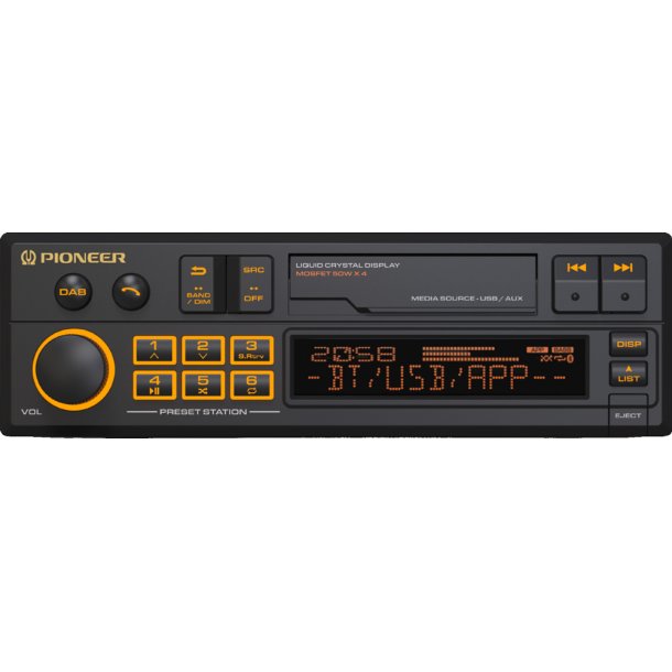 Pioneer Retroradio 4x50W, USB, Bluetooth, DAB